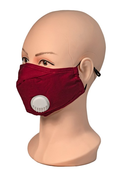 Red Cotton Face Mask with Breathable Vent and 2 Filters