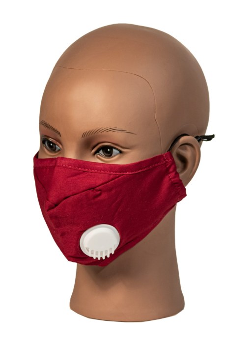 Red Cotton Face Mask with Breathable Vent and 2 Filters