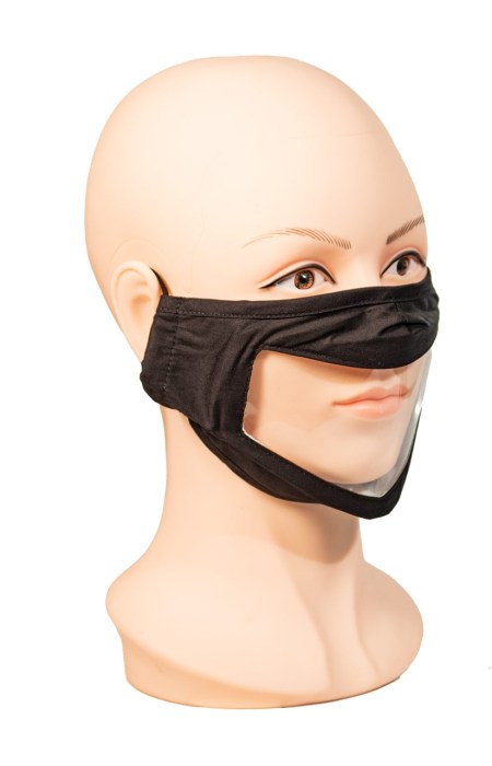 Black Face Mask with Wide Clear Window