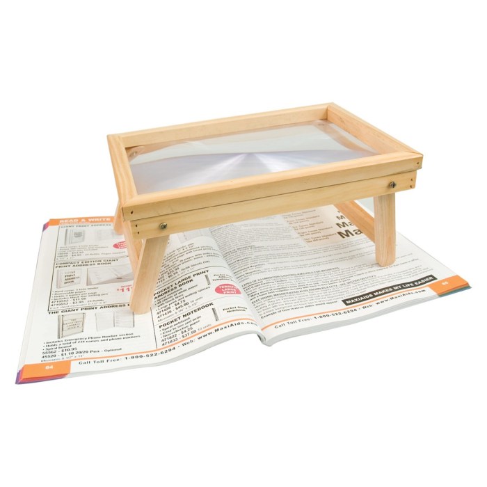 Reizen Foldable Hands Free Magnifier with Wooden Frame Table Stand