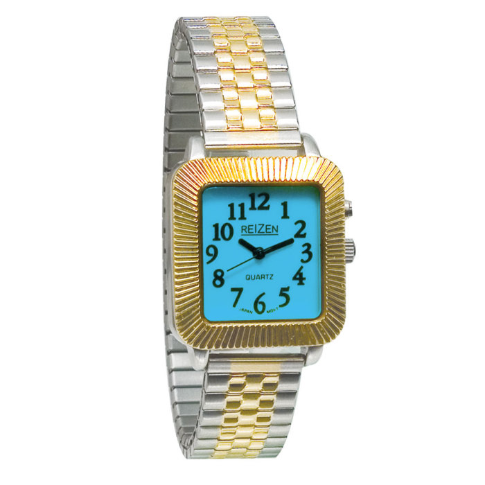 Reizen Unisex Glow-in-the-Dark Watch - Square Face with Expansion Band