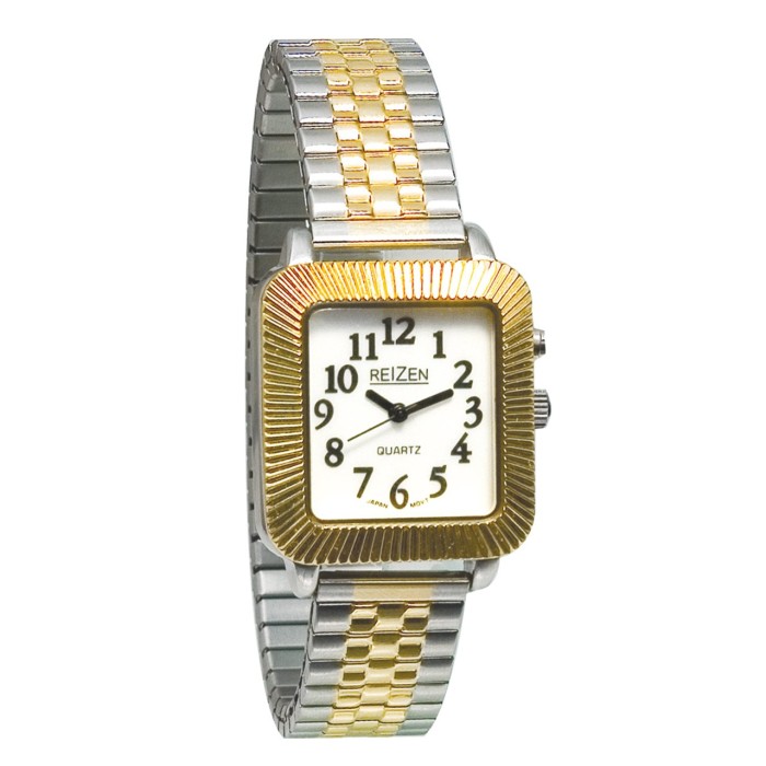 Reizen Unisex Glow-in-the-Dark Watch - Square Face with Expansion Band