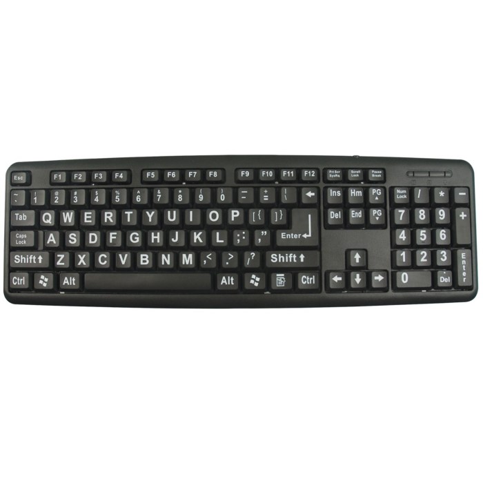XLSee Large Print Keyboard- White on Black