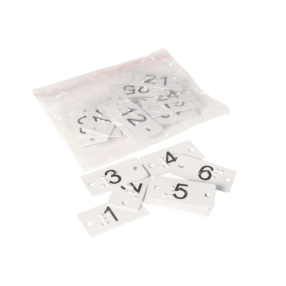 Braille Clothing Tags - Numbers