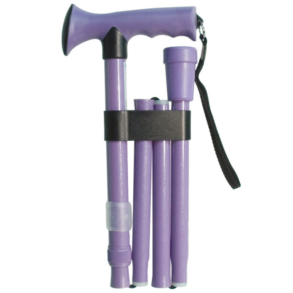 HealthSmart Folding Comfort Grip Cane- Lavender