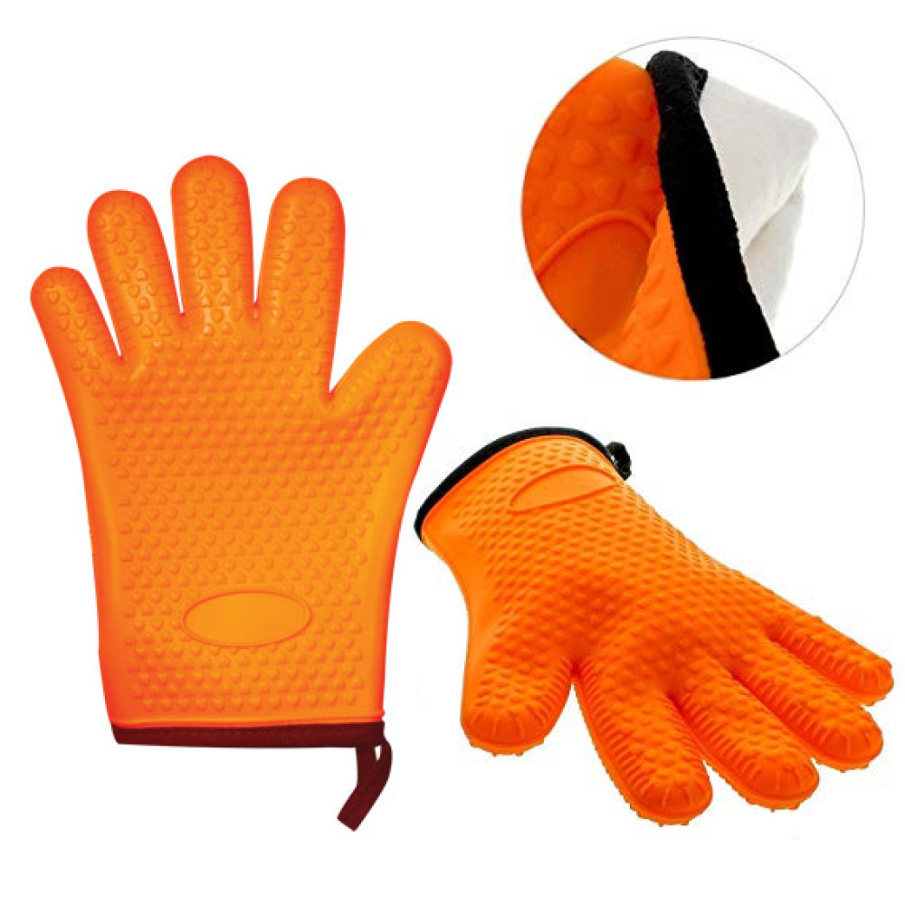 Heat Resistant Silicone Glove with Cloth Interior