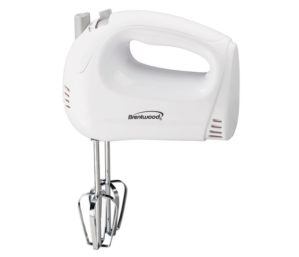 Electric Hand Mixer, Electric Whisk Mixer 5-Speed 100W Power Cake Mixer  Includes 2 Stainless Steel Beaters, One Button Eject Design, White