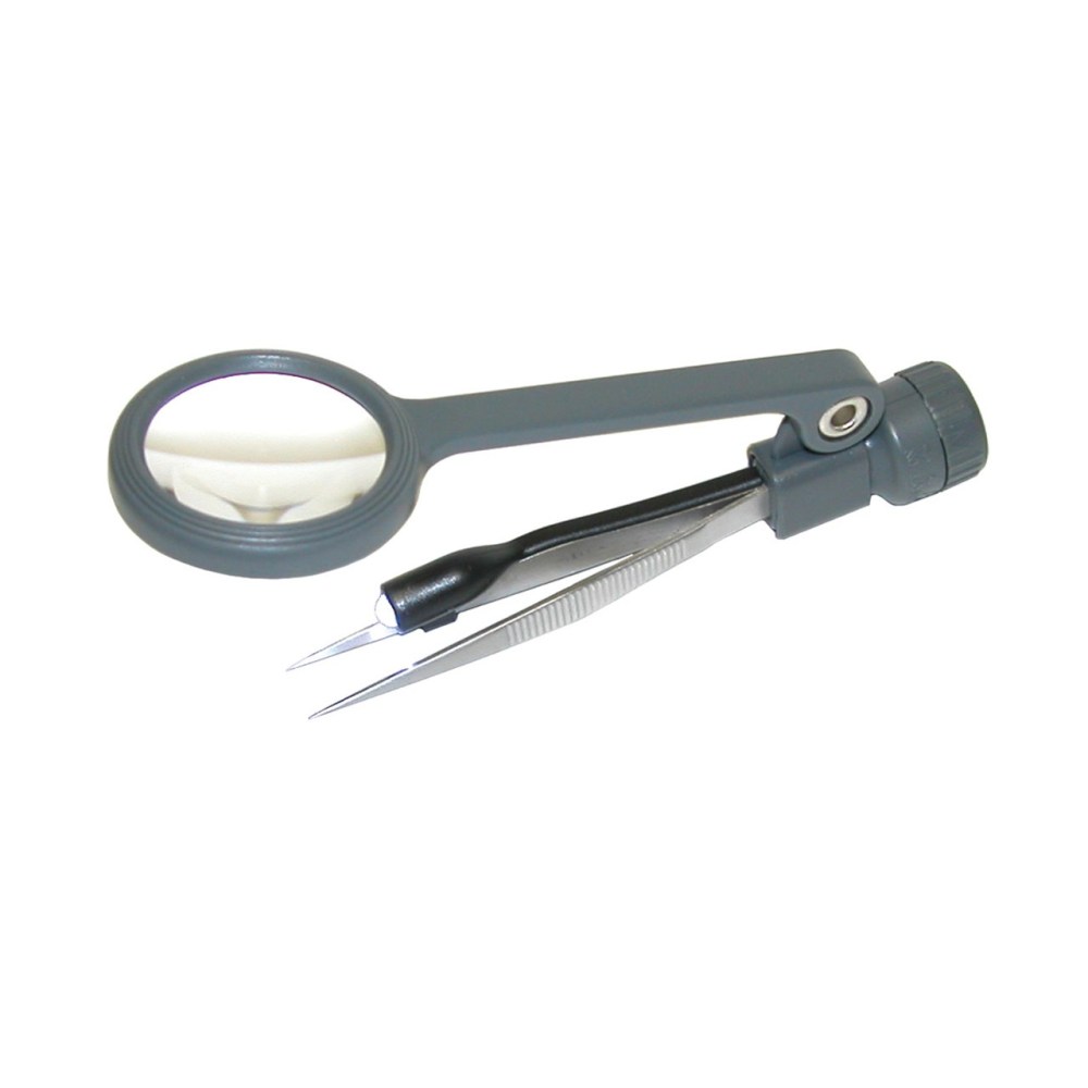 Led Lighted Magnifier Tweezers 6 x Magnification With New Battery First aid  on eBid United States