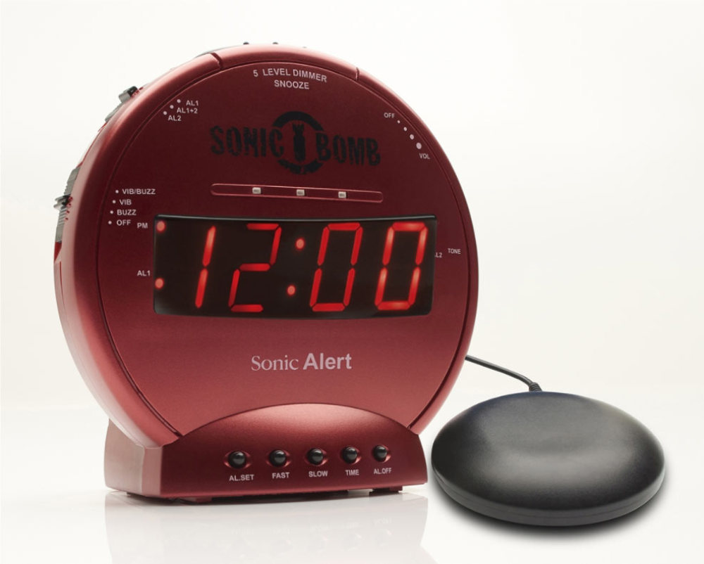 Mold Andesbjergene couscous Sonic Bomb Alarm Clock and Bed Shaker - Red